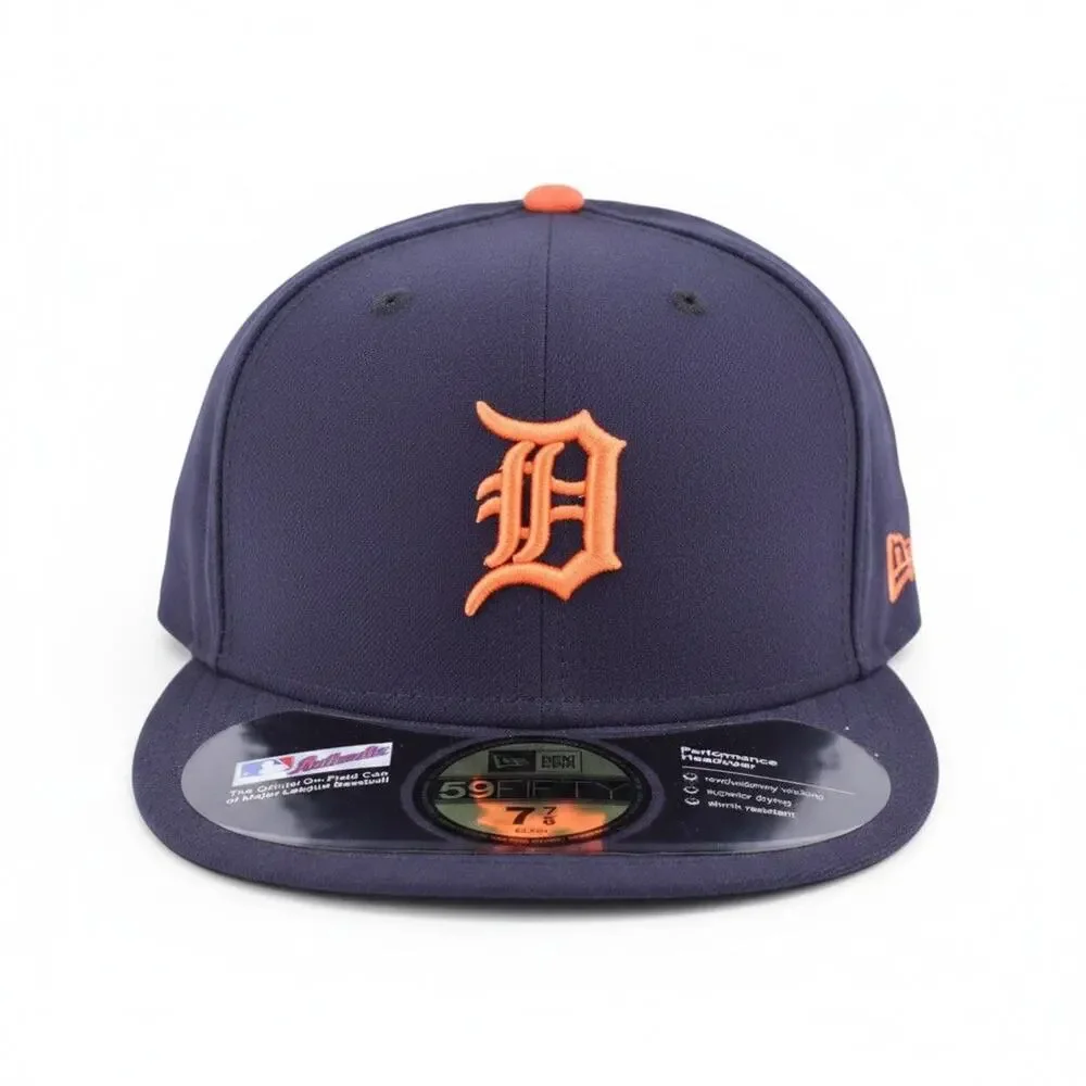 New Era Detroit Tigers Navy Fitted Cap, Size 7 7/8